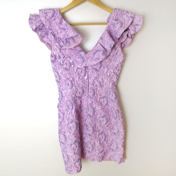 Zara Shimmery Lilac Ruffled Mini Dress Size XS - Picture 11 of 13
